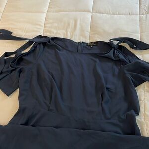 Navy Blue cut out shoulder dress